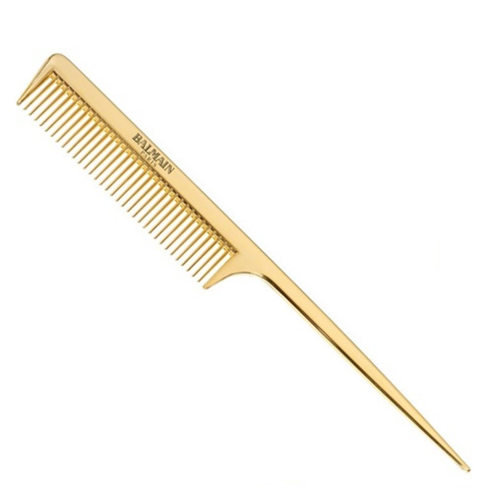 Золотая расческа c длинной ручкой Balmain Golden Tail Comb