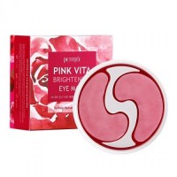 Осветляющие патчи для глаз на основе эссенции розовой воды PETITFEE Pink Vita Brightening Eye Mask