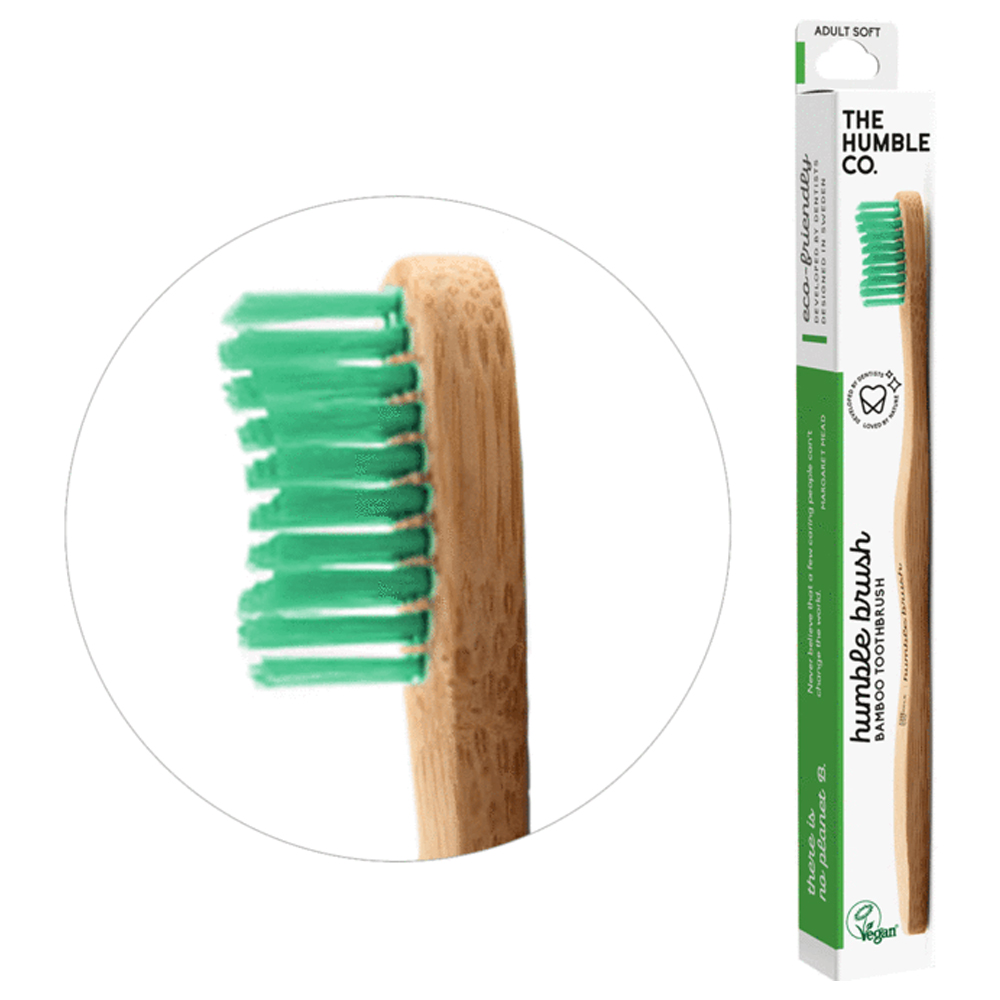 Зубная щетка бамбуковая Зеленая мягкая The Humble Co Brush Adult Soft Bristles