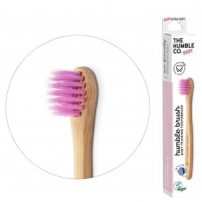 Зубная щетка для детей бамбуковая Розовая 0-3 лет ультрамягкая The Humble Co Brush Baby Purple Ultra-Soft Bristles