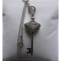 Срібний ключ із духами Simone Cosac Key with Crystal Heart Pendant Silver Bianca