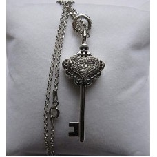 Серебряный ключ с духами Simone Cosac Key with Crystal Heart Pendant Silver Bianca