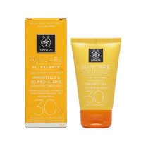 Сонцезахисний крем для обличчя легкої текстури для жирної шкіри обличчя Apivita Suncare Oil Balance
