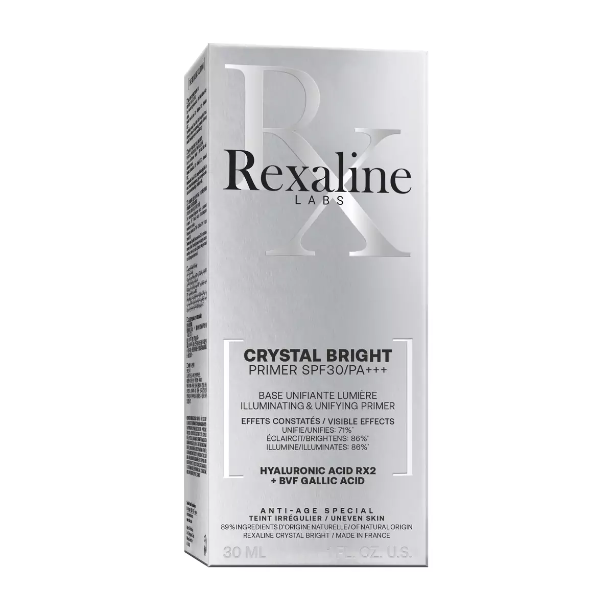 Праймер для ровного и сияющего тона кожи Rexaline CRYSTAL BRIGHT Illuminating And Unifying Primer SPF30