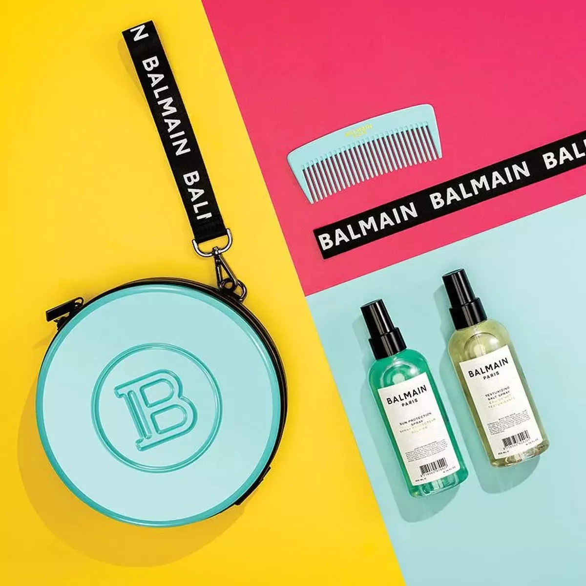 Клатч лимитированной коллекции Balmain Turquoise Backstage Case SS21