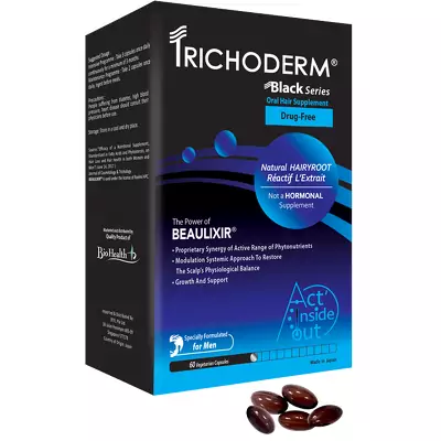 Вітамінний комплекс проти випадіння волосся для чоловіків Trichoderm Intensive Anti-Hair Loss Oral Supplement Drug-Free For Men