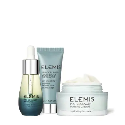 Тріо Про-Колаген для ексфоліації, зволоження та сяяння шкіри Elemis Kit: The Pro-Collagen Skin Trio Treat Hydrate And Exfoliate Skincare Routine