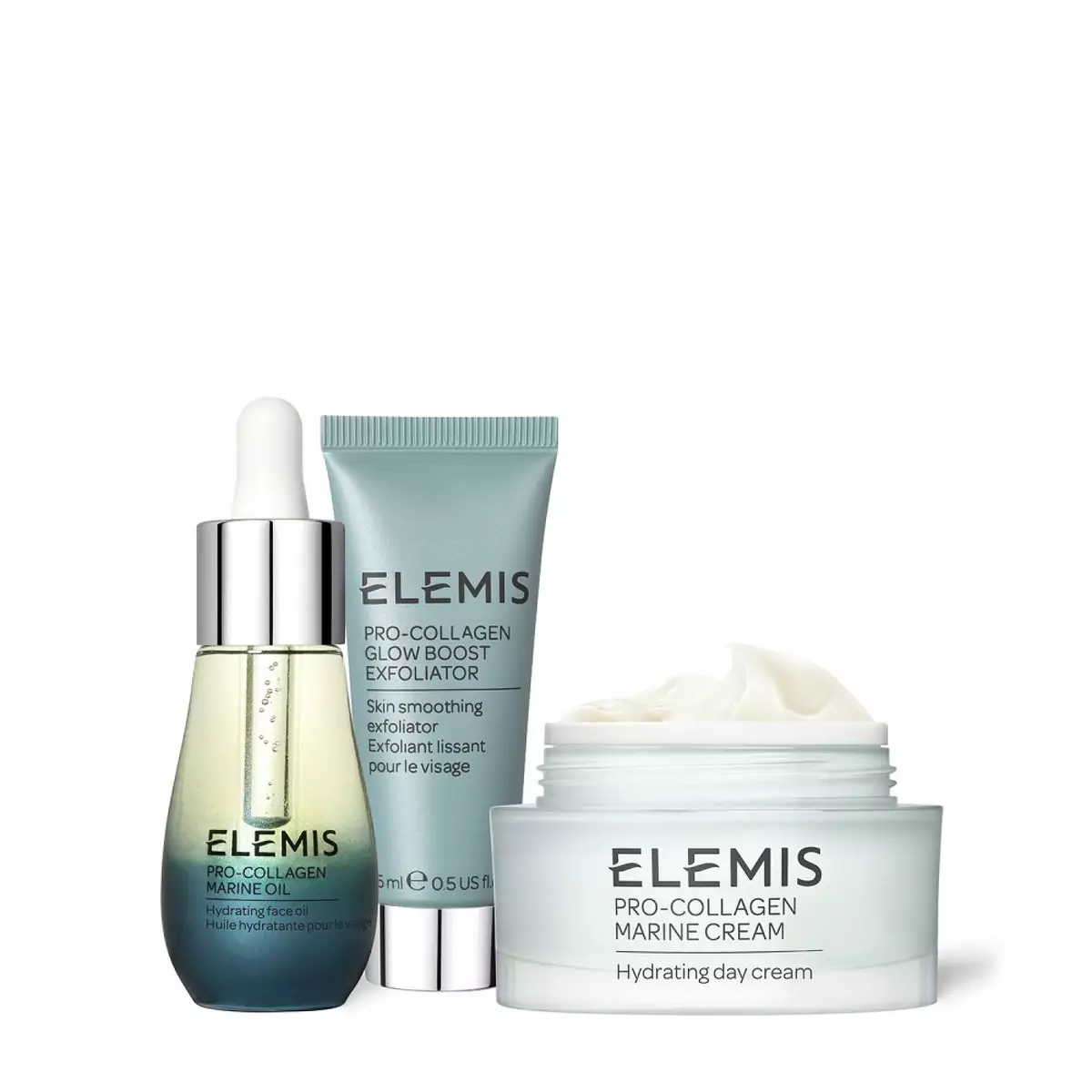 Тріо Про-Колаген для ексфоліації, зволоження та сяяння шкіри Elemis Kit: The Pro-Collagen Skin Trio Treat Hydrate And Exfoliate Skincare Routine