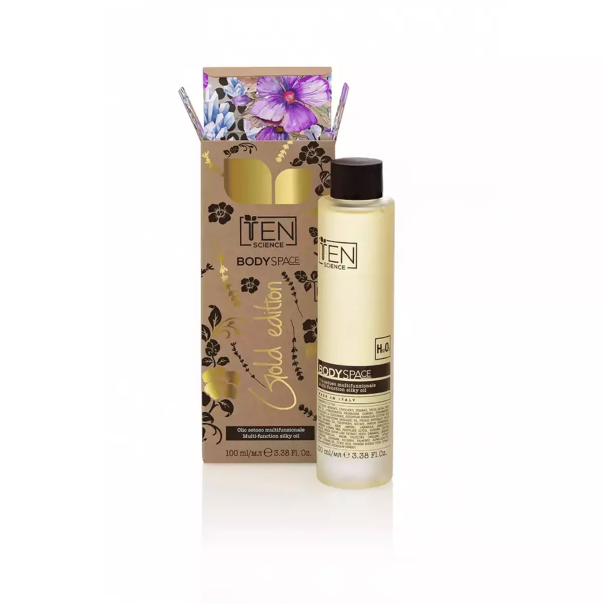 Шовковиста СПА олія для обличчя, тіла та волосся Ten Science Body Space Gold Edition Multi Function Silky Oil