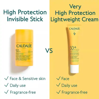 Сонцезахисний стік для обличчя та тіла Caudalie Vinosun Protect Invisible High Protection Stick SPF 50