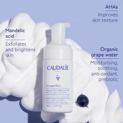 Пена с эффектом микропилинга для сияния кожи Caudalie Vinoperfect Brightening Micropeel Foam