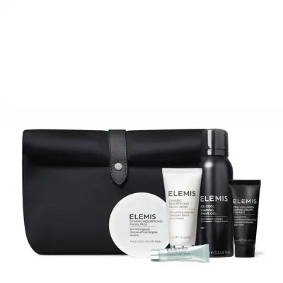 Бестселери для обличчя та тіла у люкс косметичці для нього Elemis The Grooming Collection Travel Skincare Favourites for Him Kit