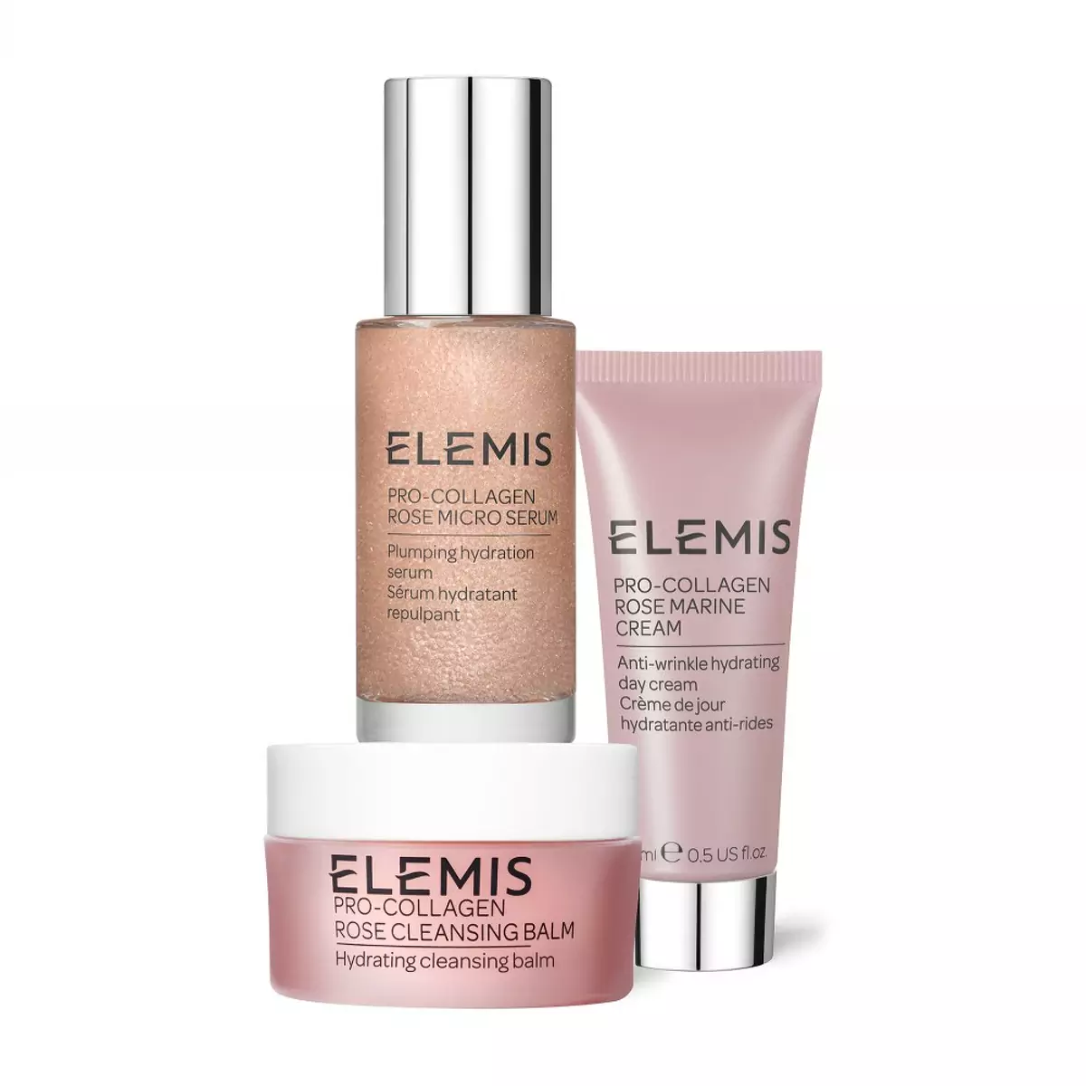 Подарочное легендарное трио для лица Про-Коллаген Роза Elemis The Pro-Collagen Rose Icons Skin Soothing Trio Kit