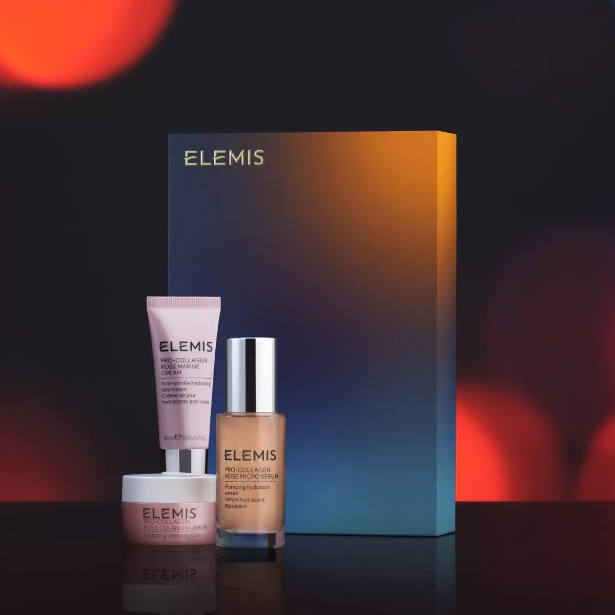 Подарочное легендарное трио для лица Про-Коллаген Роза Elemis The Pro-Collagen Rose Icons Skin Soothing Trio Kit