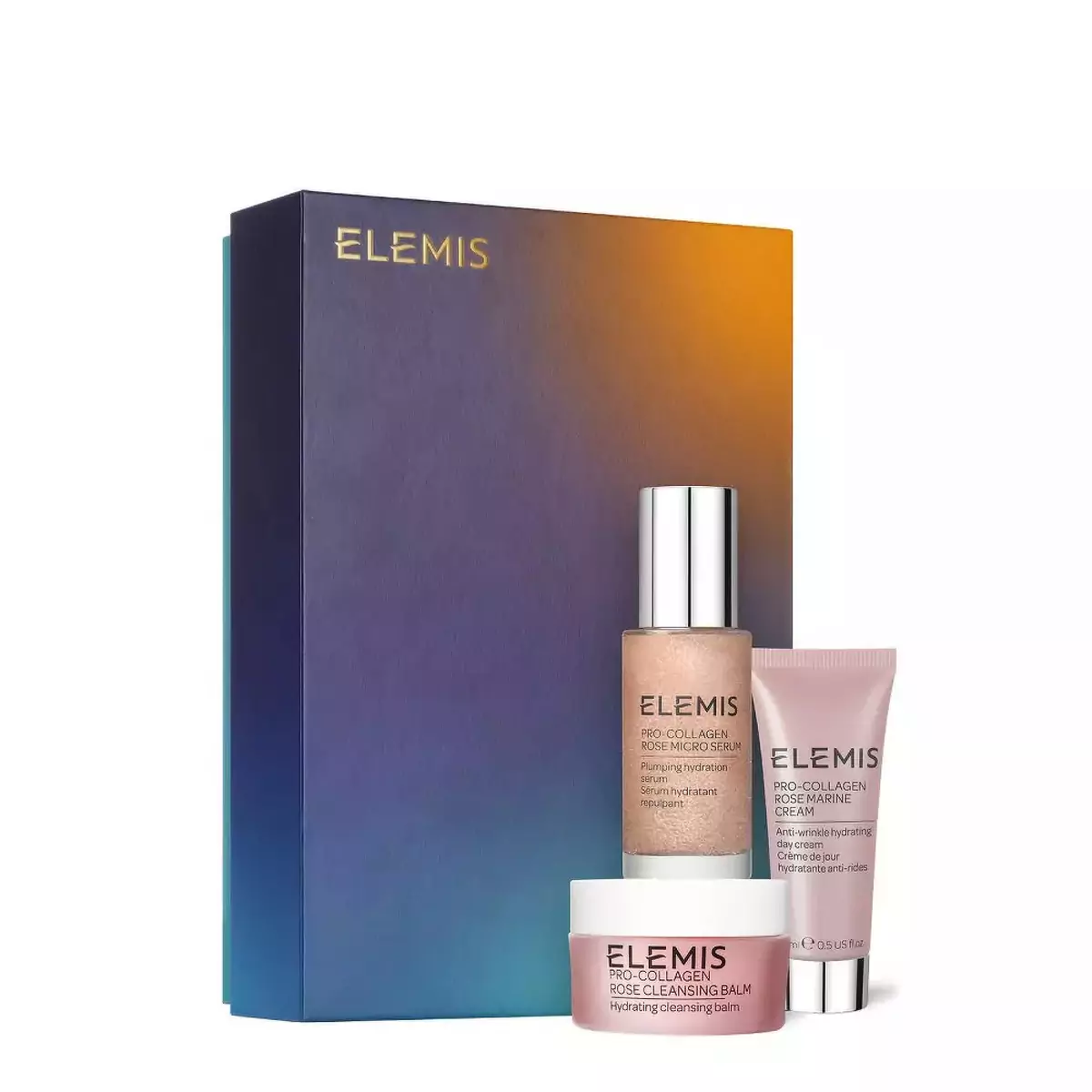 Подарочное легендарное трио для лица Про-Коллаген Роза Elemis The Pro-Collagen Rose Icons Skin Soothing Trio Kit