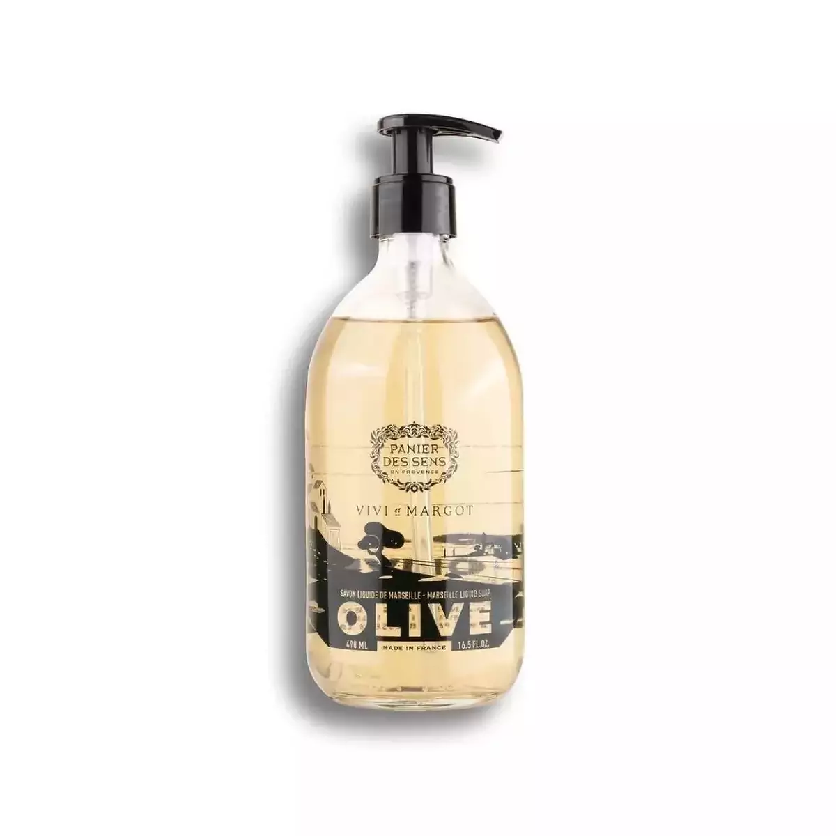 Марсельское жидкое мыло Олива в лимитированной стеклянной бутылке Panier des Sens Timeless Glass Bottle Liquid Marseille Soap Olive Limited Ed 24 - LIM10948_V2