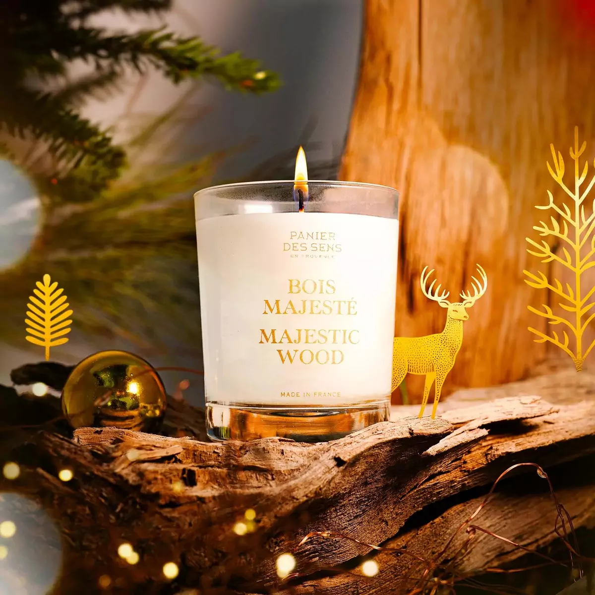 Лимитированная ароматическая свеча Величественный лес Panier des Sens XMAS 24 Scented Candle Majestic Wood - NOE30049