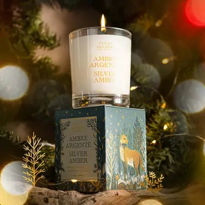 Лимитированная ароматическая свеча Серебряный янтарь Panier des Sens XMAS 24 Scented Candle Silver Amber - NOE30050