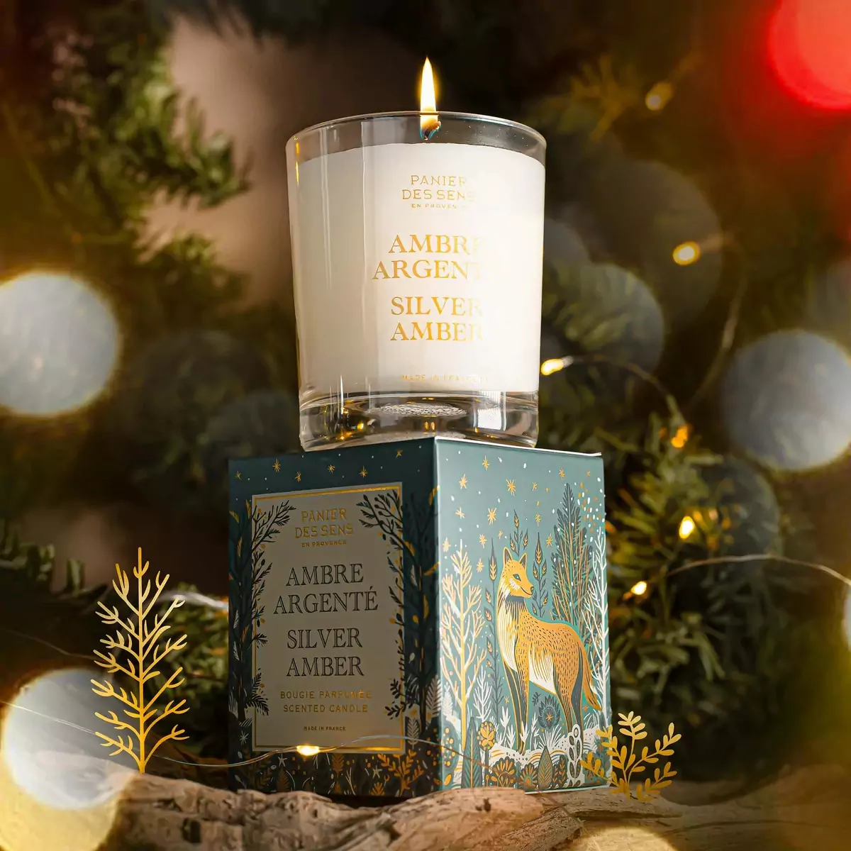 Лимитированная ароматическая свеча Серебряный янтарь Panier des Sens XMAS 24 Scented Candle Silver Amber - NOE30050