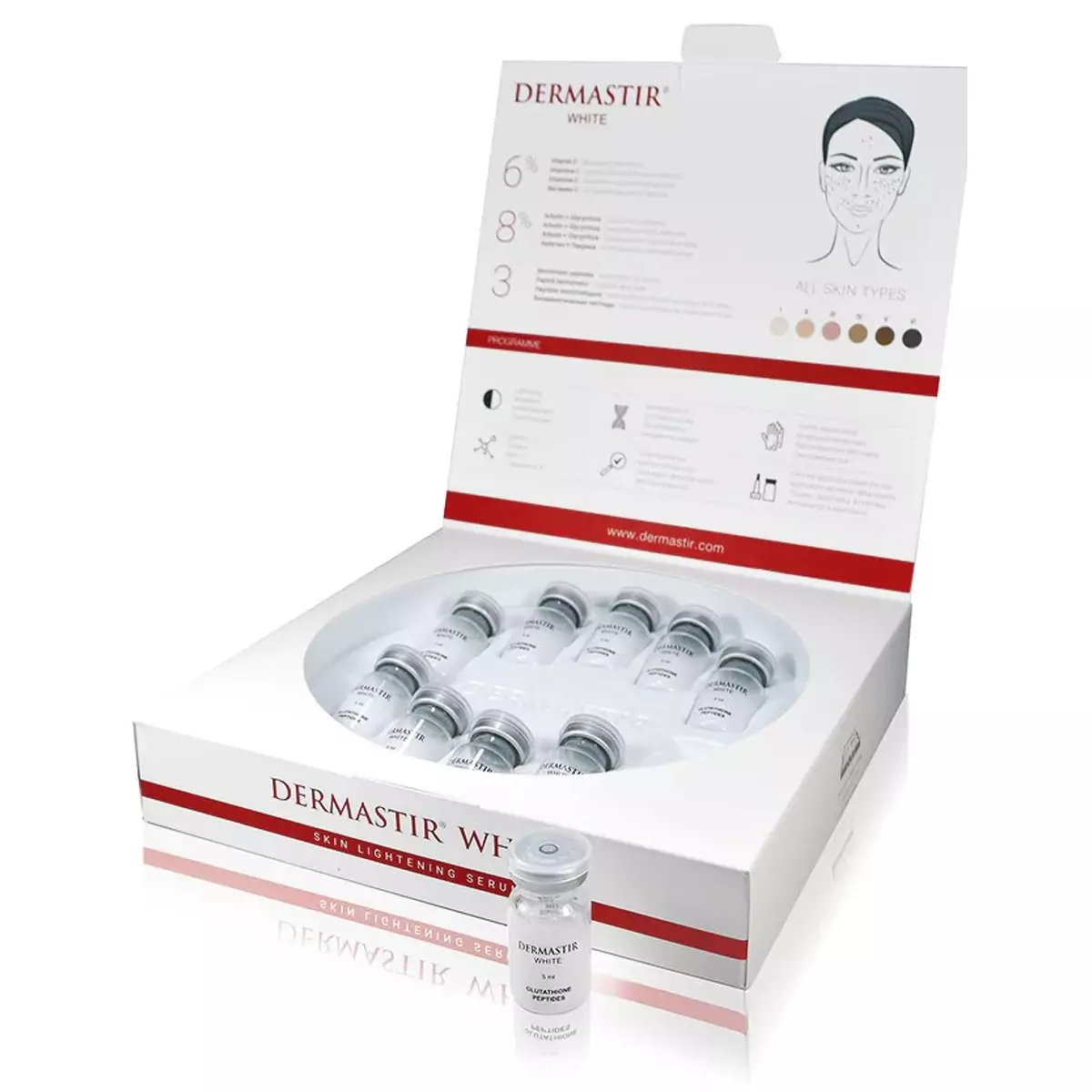 Стерильные осветляющие сыворотки Dermastir Sterile Vials - White