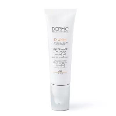 Вирівнюючий сонцезахисний крем з тоном Dermophisiologique D white - Even Skin Tone Colored Cream SPF 30
