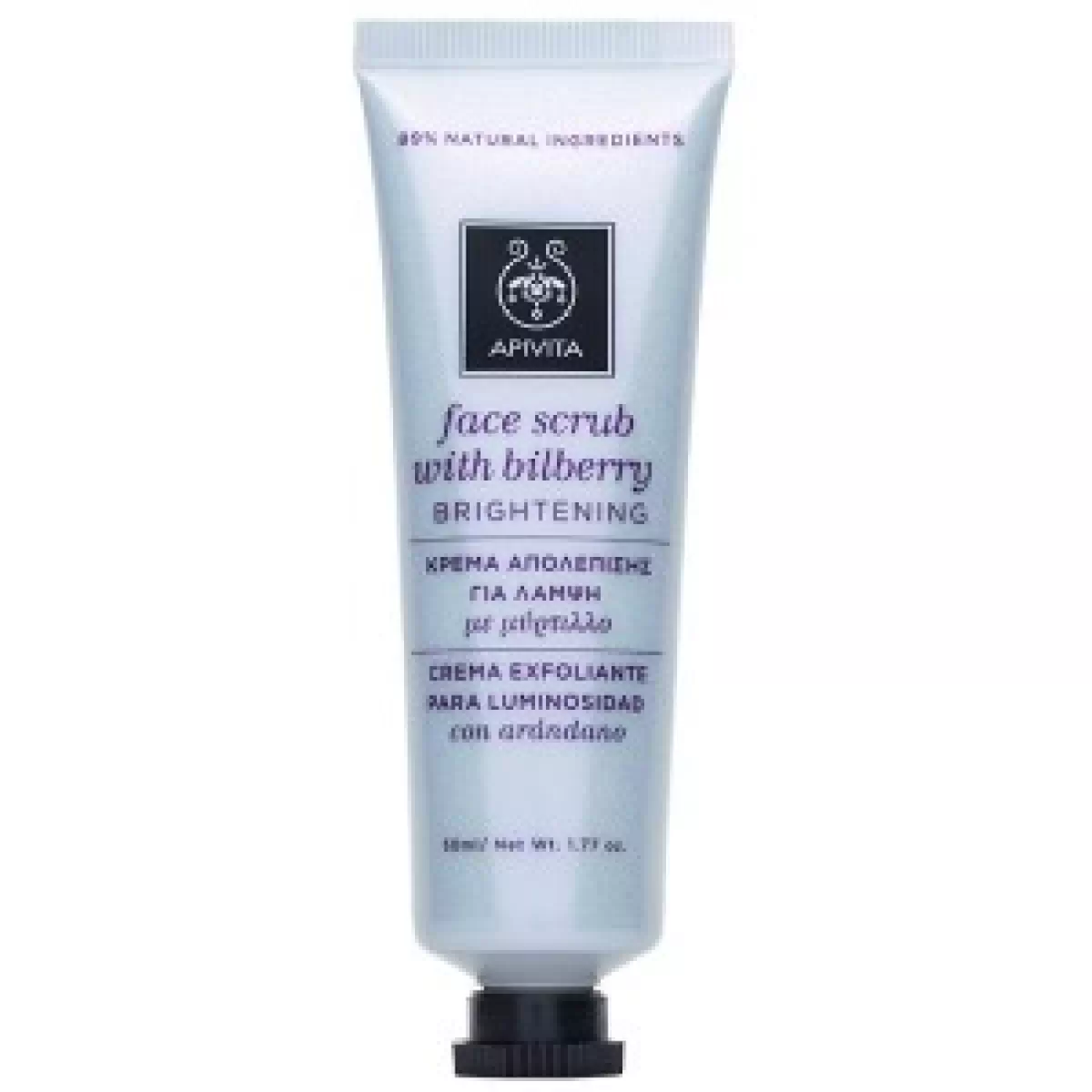 Скраб для лица с черникой Осветление Apivita Brightening Face Scrub with Bilberry