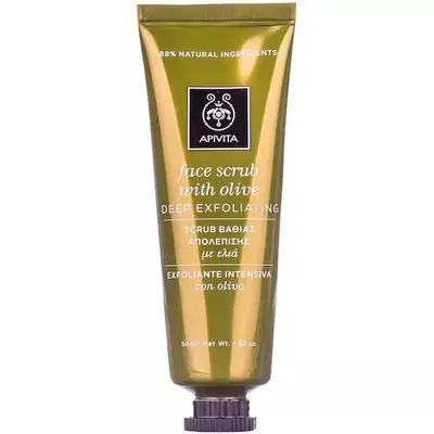Скраб для очищения лица с маслом оливы Интенсивное отшелушивание Apivita Deep Exfoliating Scrub