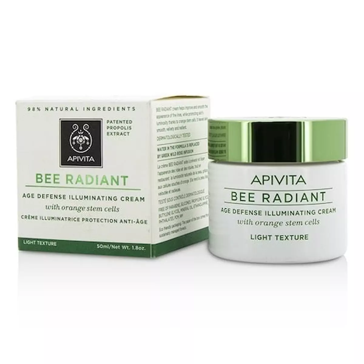 Легкий крем для сияющей кожи со стволовыми клетками апельсина Apivita Age Defense Illuminating Cream Light Texture