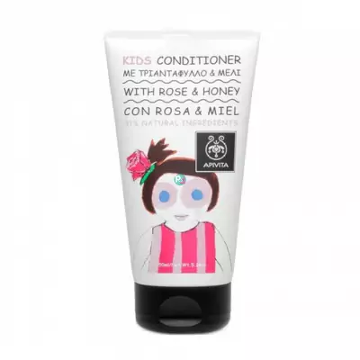 Детский кондиционер для волос с розой и медом Apivita Kids Conditioner