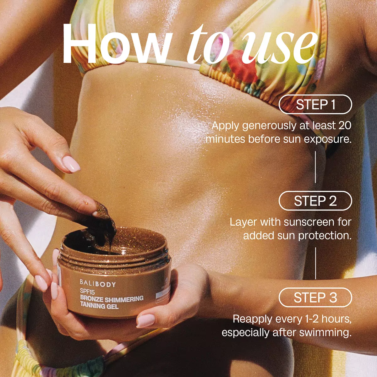 Гель для загара с шимером Bali Body Shimmering Tanning Gel SPF15