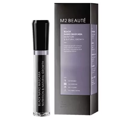 Nano туш-догляд з cu-пептидом для вій (+25%) M2 BEAUTÉ Black Nano Mascara Nutrition and Natural Growth