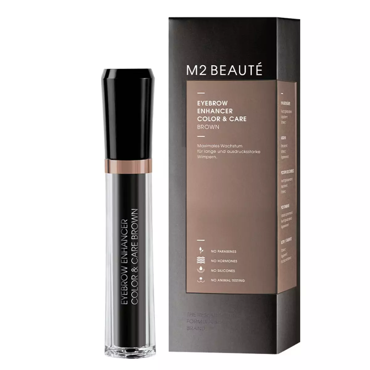 Туш-догляд з cu-пептидом для брів +25% M2 BEAUTÉ Eyebrow Enhancer Color and Care