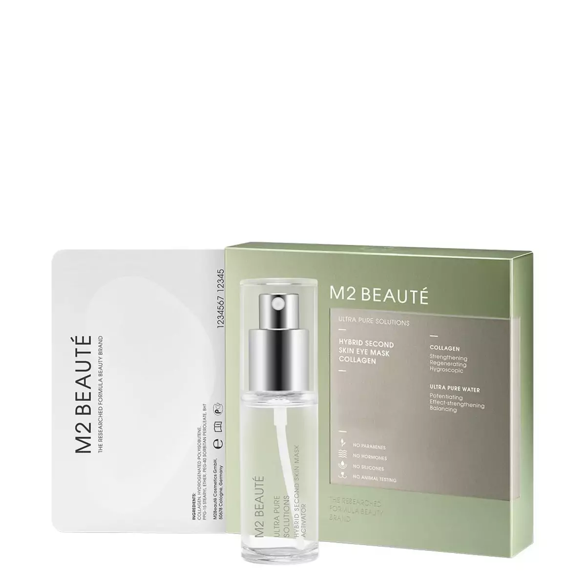Патчи с природным коллагеном M2 BEAUTÉ Hybrid Second Skin Eye Mask Collagen