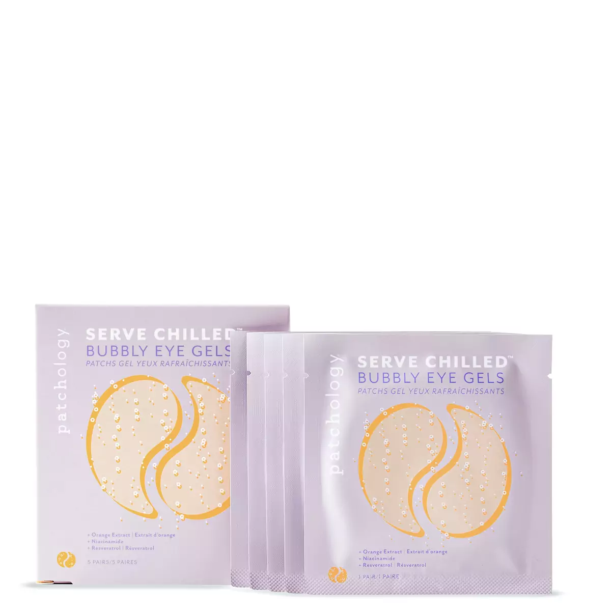 Осветительные патчи для мгновенного сияния Patchology Serve Chilled Bubbly Eye Gels