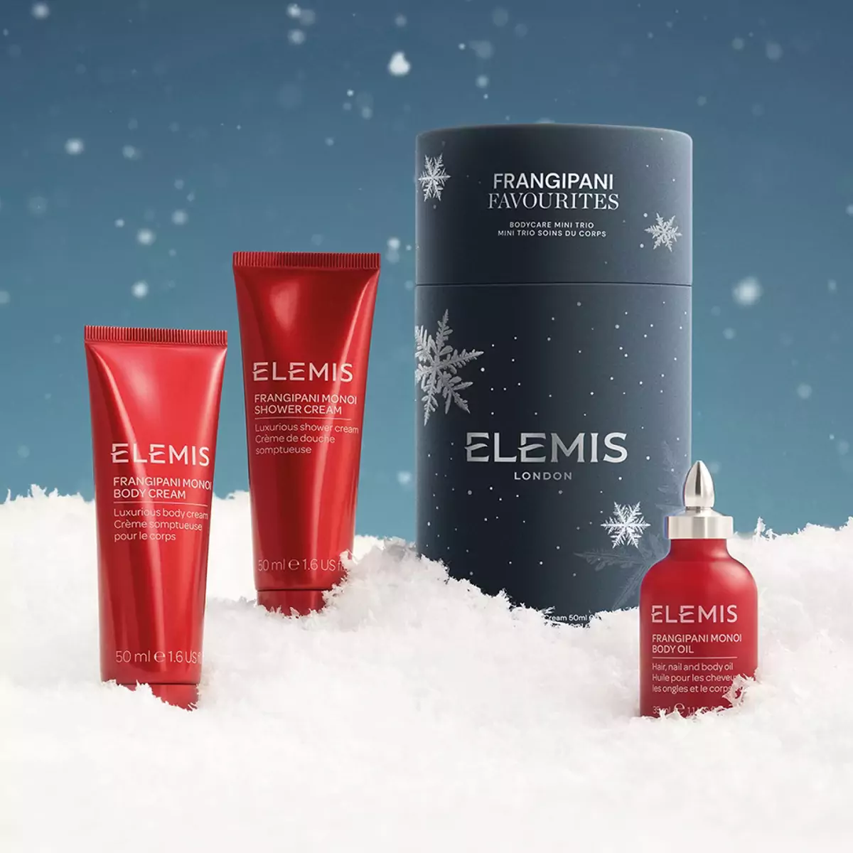 Подарочное трио миниатюрная коллекция Франжипани Elemis Body Wonders Mini Trio