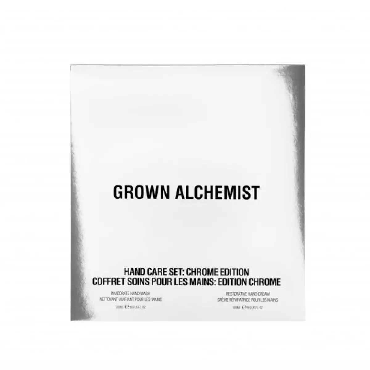 Лимитированный дуэт по уходу за руками в хромированном дизайне Grown Alchemist Hand Care Set Chrome Edition