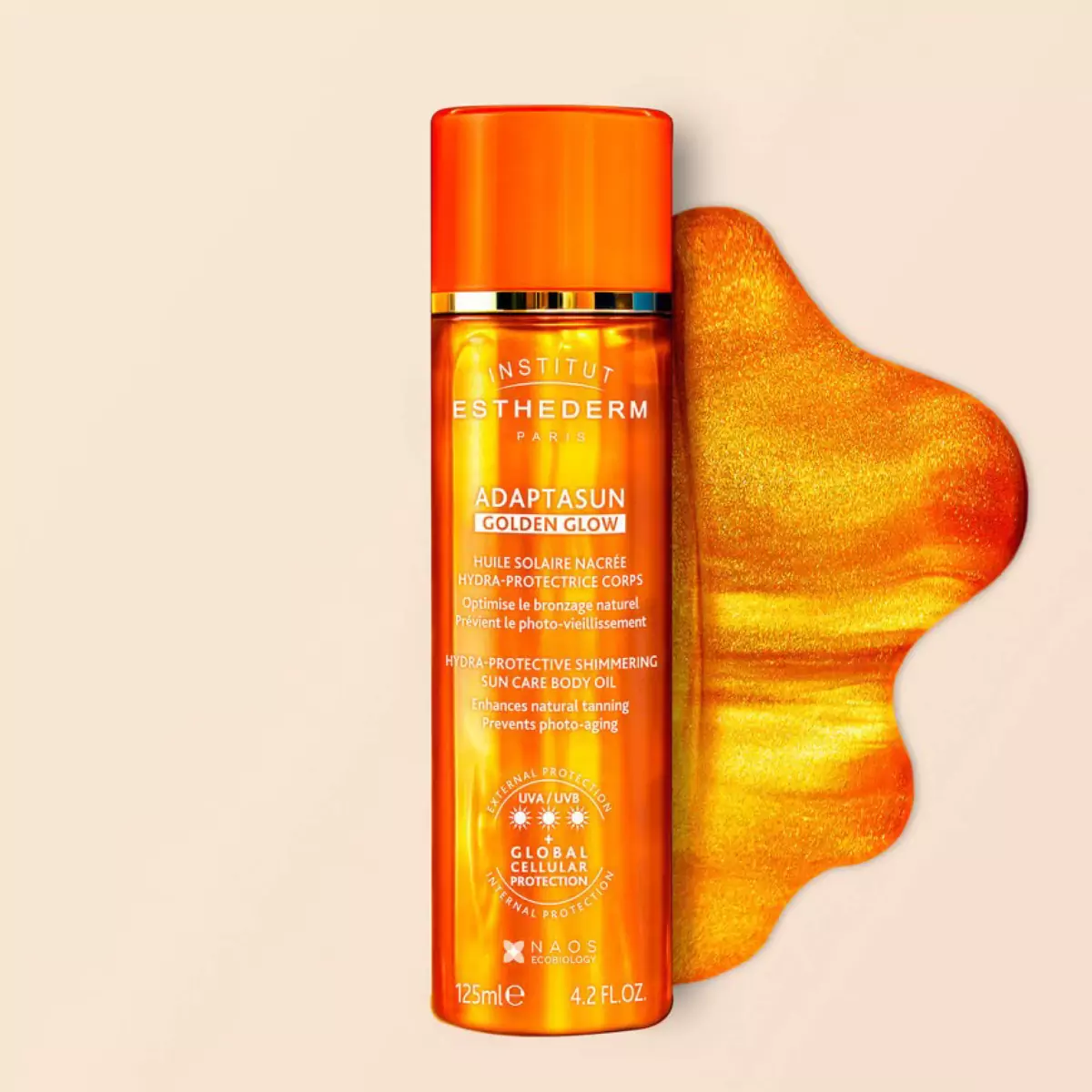 Защитное масло с шимером Institut Esthederm Adaptasun Golden Glow Hydra-Protective Shimmering Sun Care Body Oil