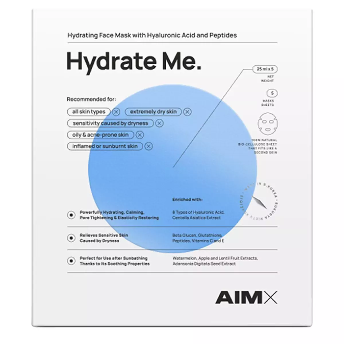 Увлажняющая маска AIMX Hydrate Me with peptides - 580-00131