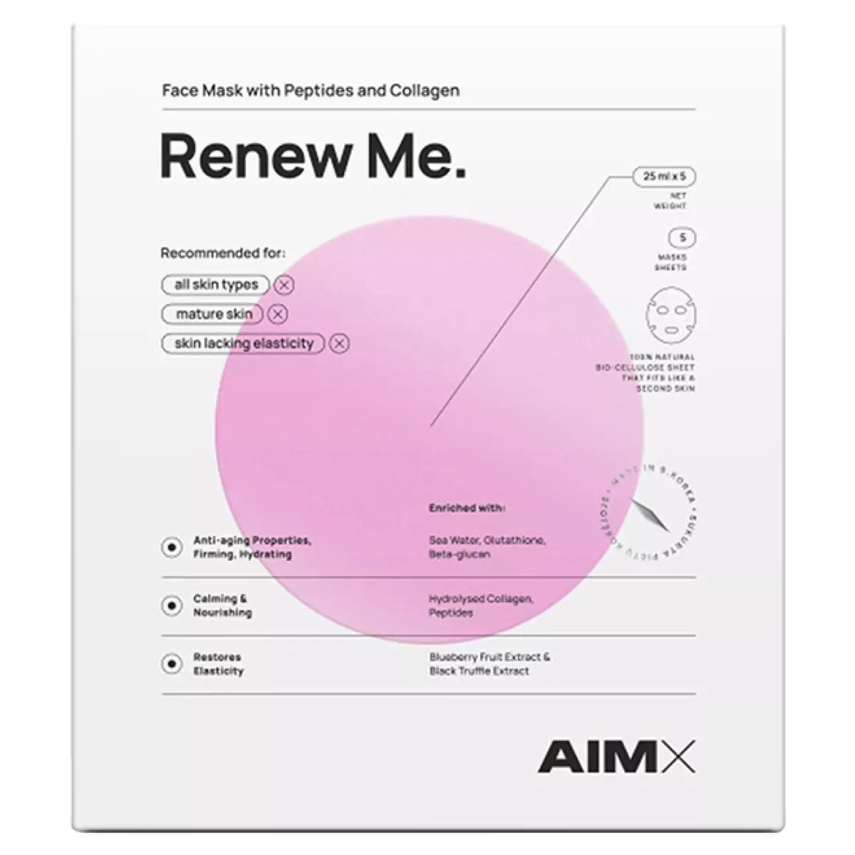 Маска-обновление AIMX Renew Me with peptides and collagen - 580-00129