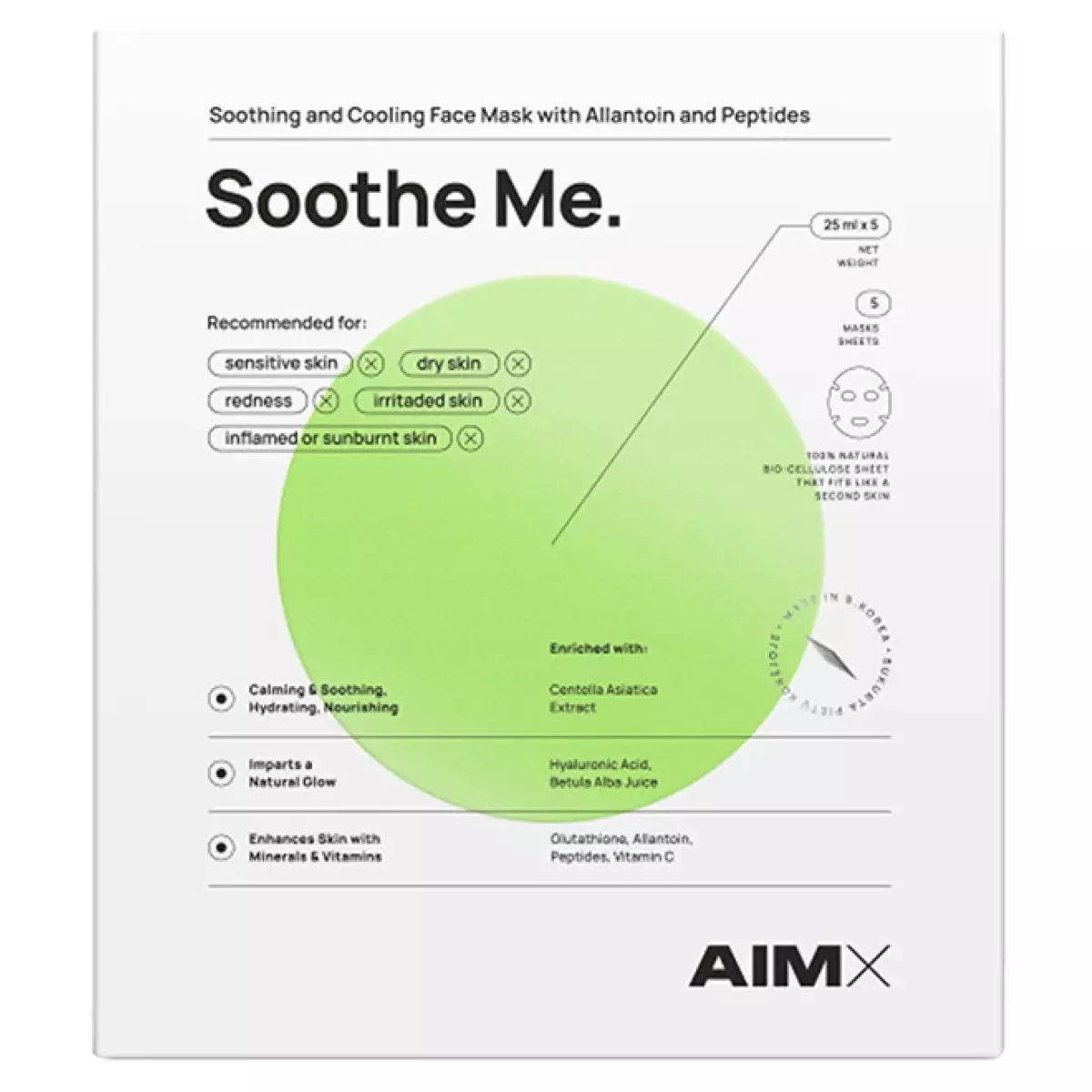 Успокаивающая маска AIMX Soothe Me with peptides - 580-00130