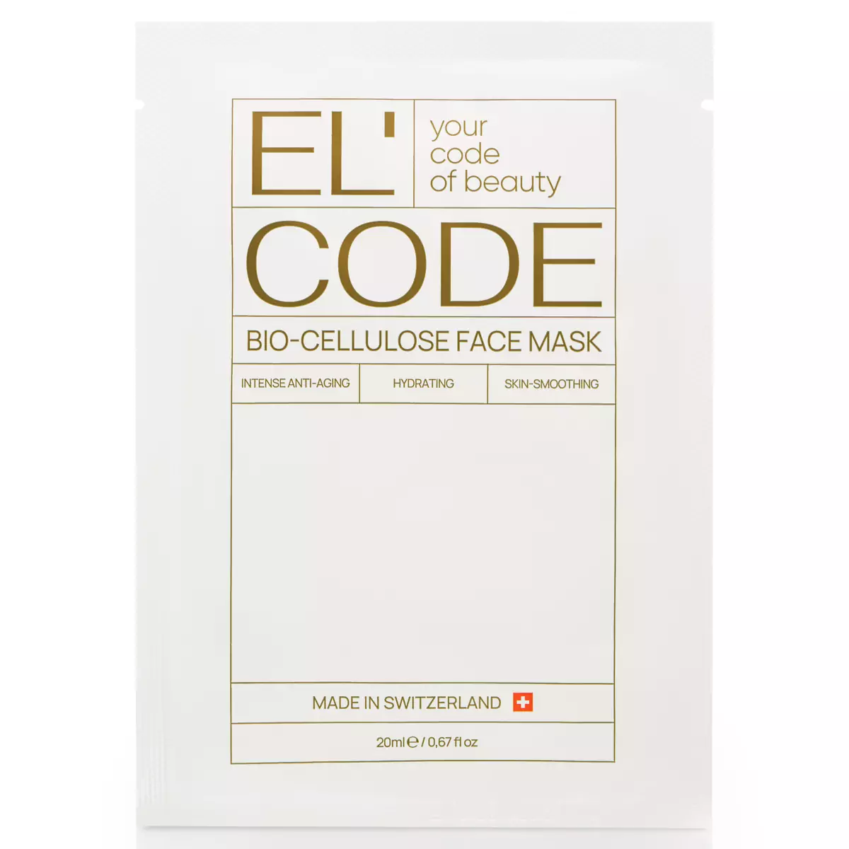 Антивозрастная биоцеллюлозная маска для лица ElCode Bio-Cellulose Face Mask