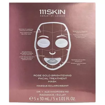 Осветляющая маска для лица с розовым золотом 111SKIN Rose Gold Brightening Facial Treatment Mask Box