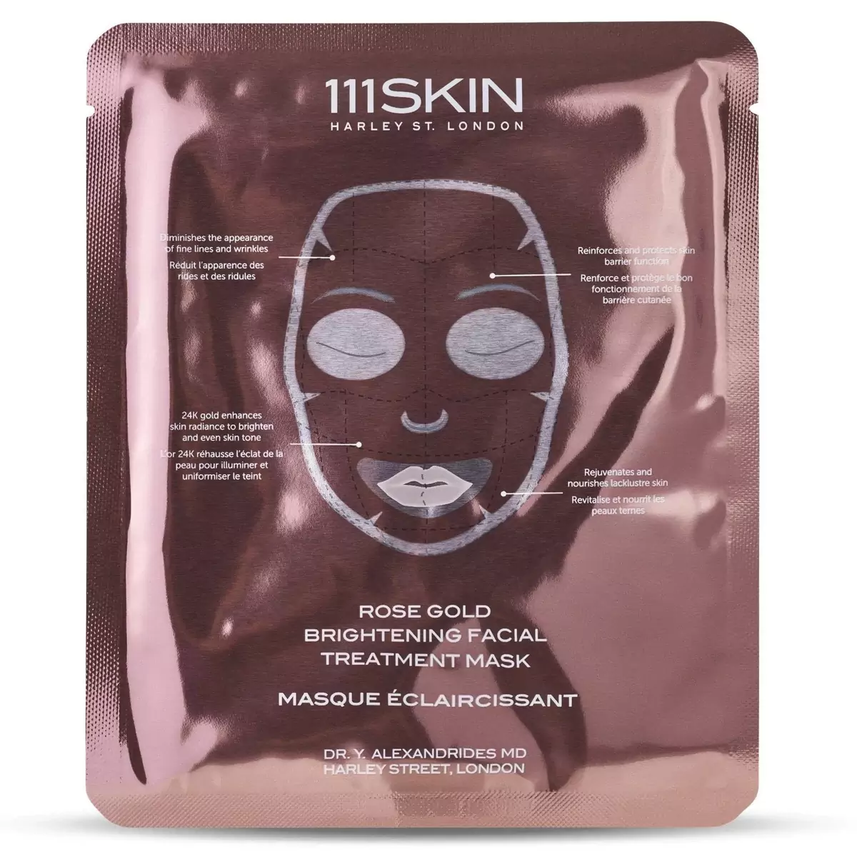 Осветляющая маска для лица с розовым золотом 111SKIN Rose Gold Brightening Facial Treatment Mask Box