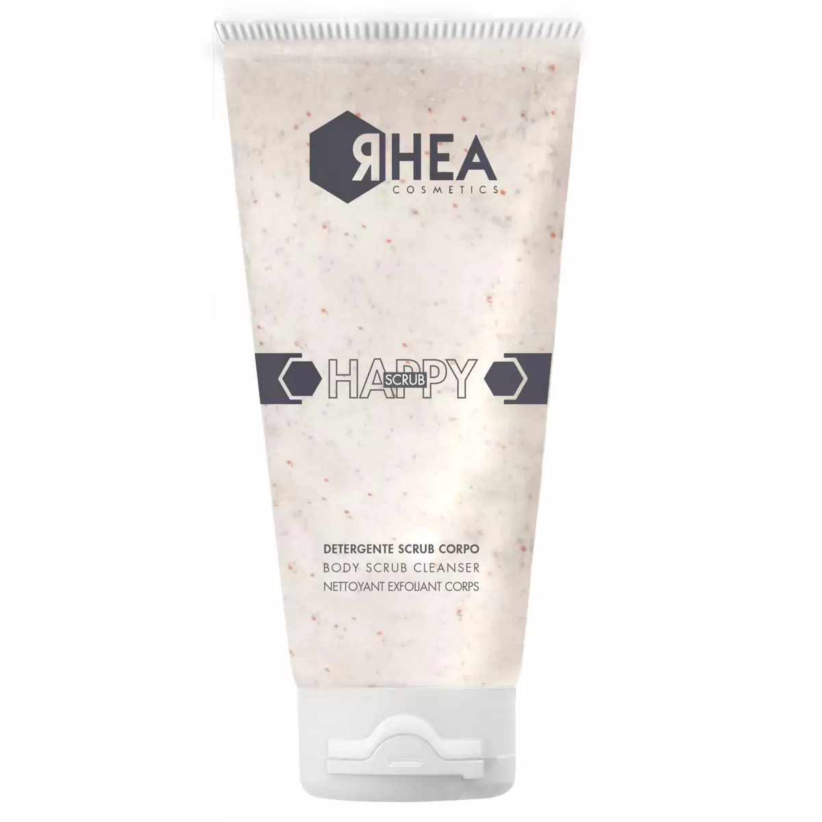 Очищающий скраб для тела двойного действия RHEA HAPPYSCRUB