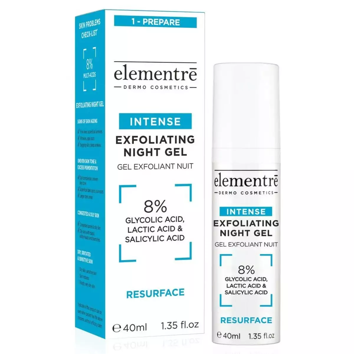 Нічний гель-ексфоліант Elementre Intense Exfoliating Night Gel 8%