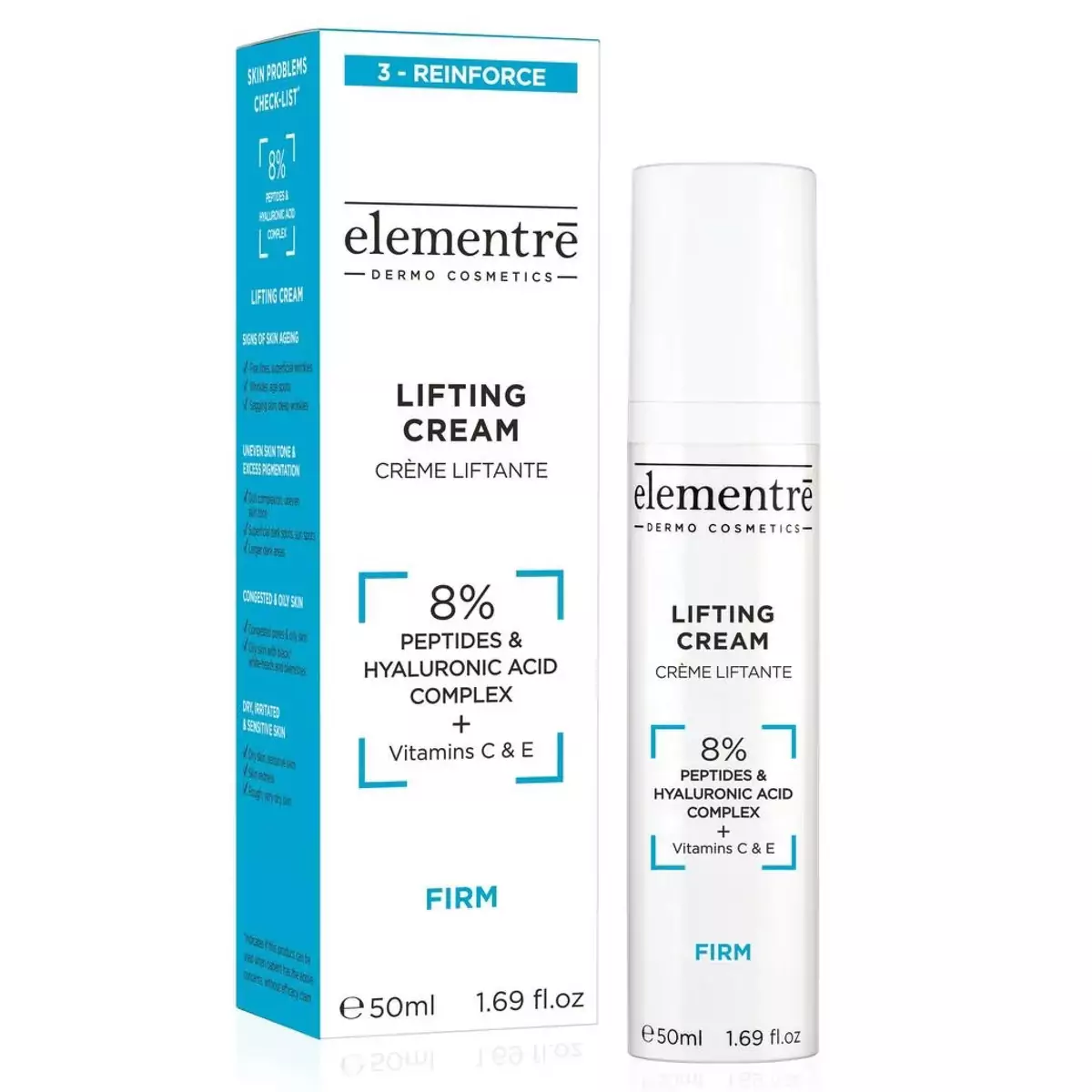 Ліфтинговий крем Elementre 8% Peptides and Hyaluronic Acid