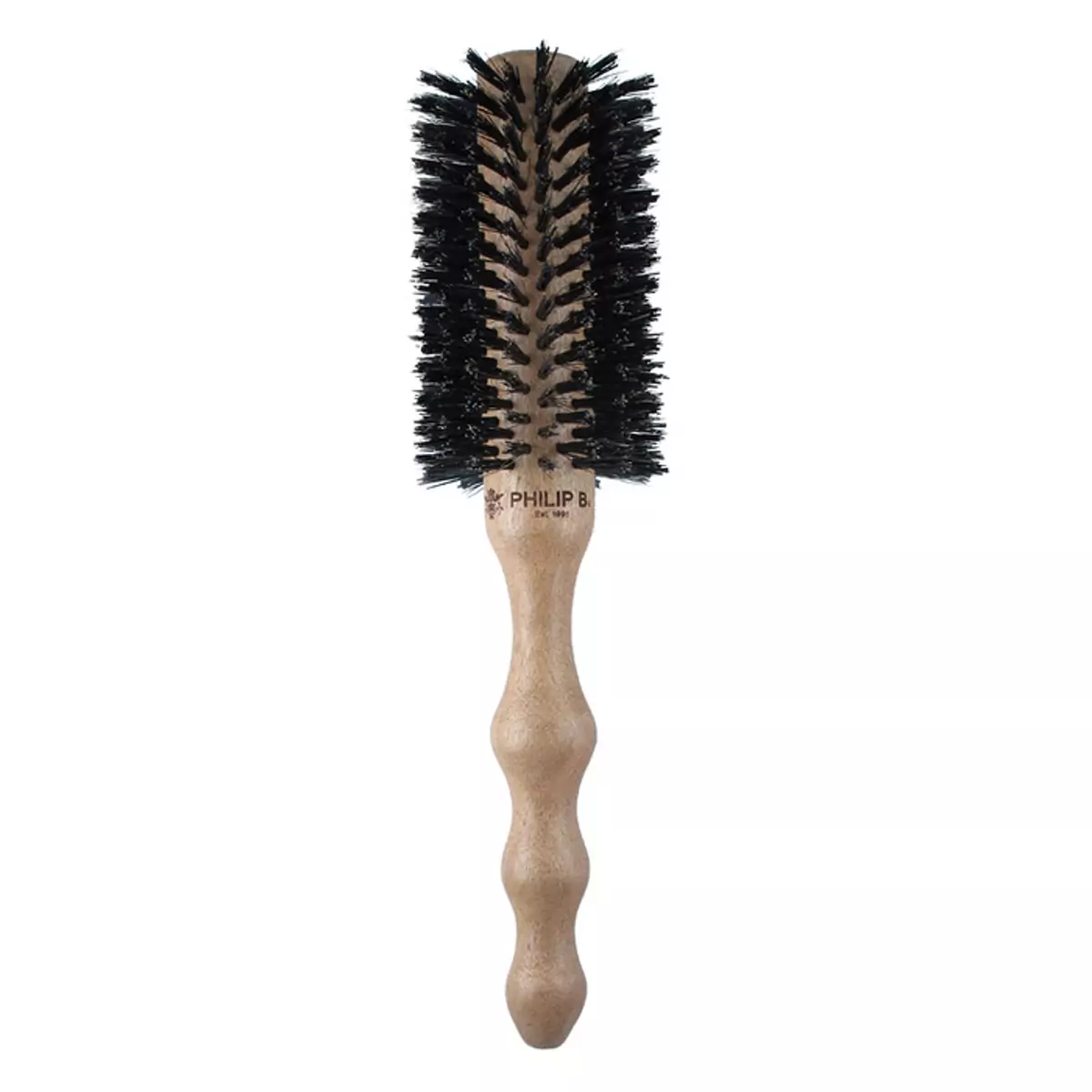 Большая круглая щетка с полированной ручкой Philip B Large Round Hairbrush Polished Mahogany Handle