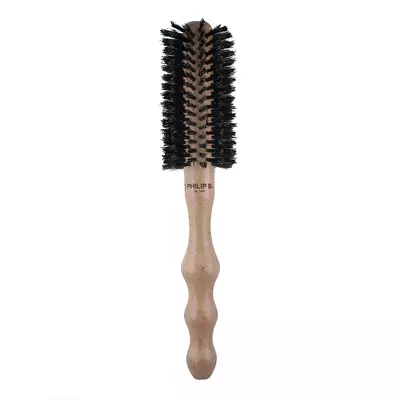 Средняя круглая щетка с полированной ручкой Philip B Medium Round Hairbrush Polished Mahogany Handle