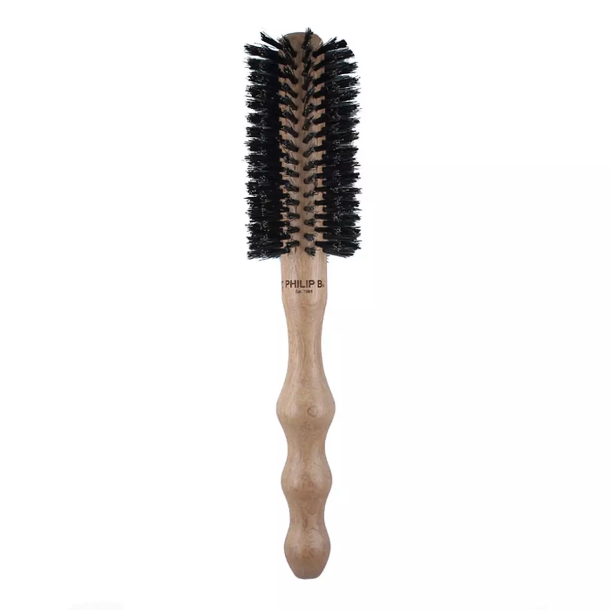 Средняя круглая щетка с полированной ручкой Philip B Medium Round Hairbrush Polished Mahogany Handle