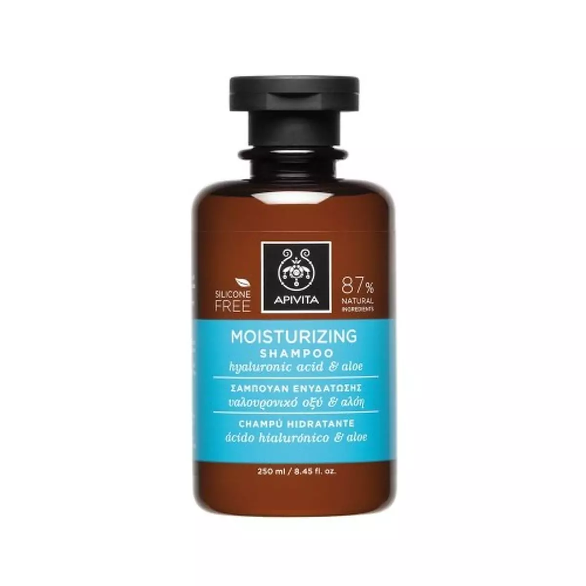 Зволожуючий шампунь з гіалуроновою кислотою та алое Apivita Moisturizing Shampoo